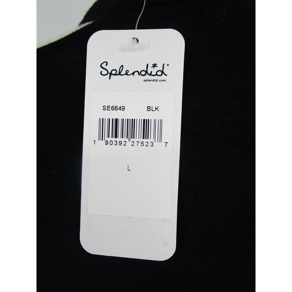 Splendid Women's Canarise Cut Out Shoulder Sweater Black SZ L Large New TOP - Picture 8 of 11